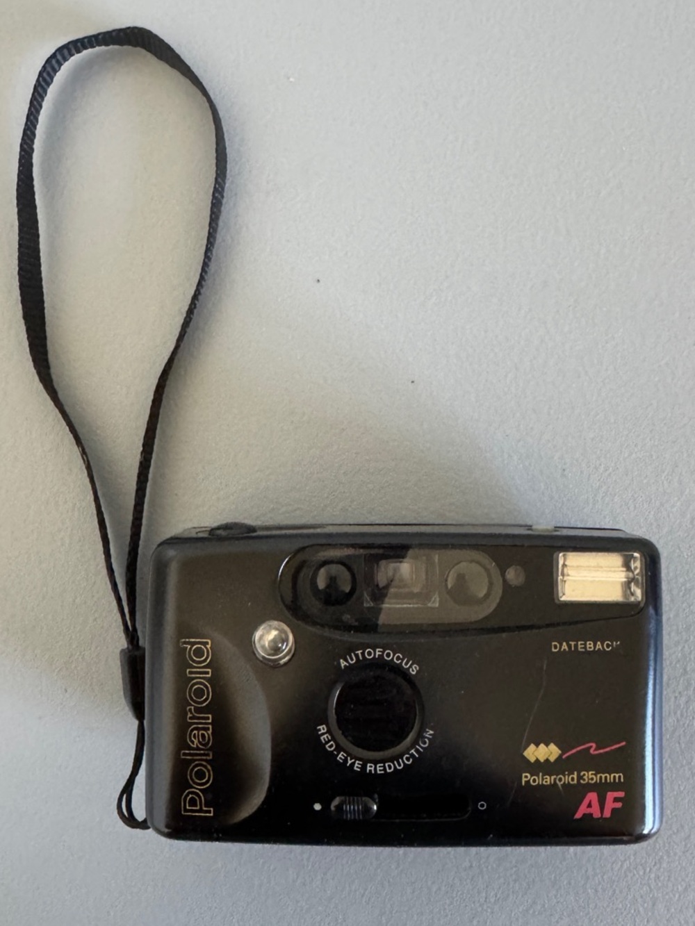 Polaroid Black 35mm AF Compact Camera with Wrist Strap and case WORKS